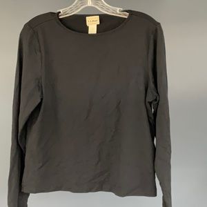 L.L. Bean long sleeve black women’s active wear top. Size Small